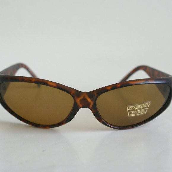 NWT Vintage 90's PC Rectangle Sport Wrap Polarized Sunglasses (M.Tortoise) - Picture 1 of 5